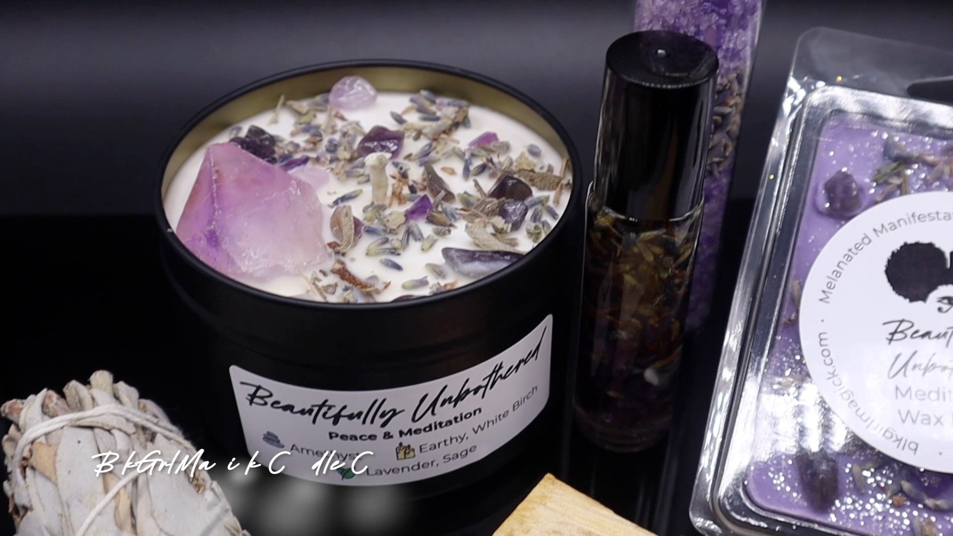 Beautifully Unbothered Amethyst Candle Gift Set