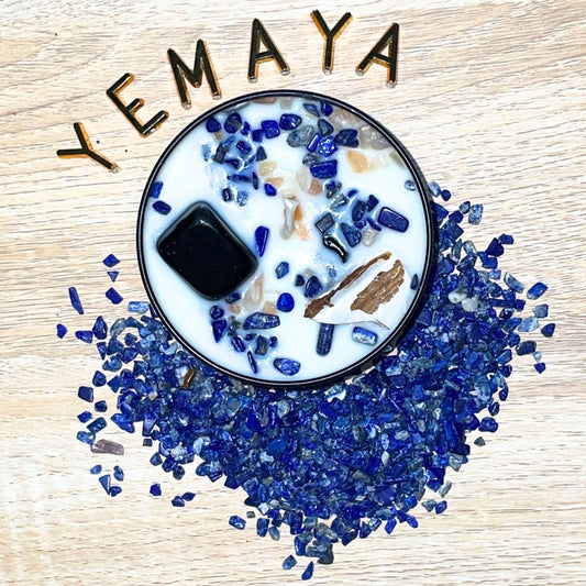 Yemaya Orisha Crystal Candle