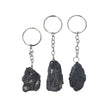 Raw Black Tourmaline Gemstone Keychain