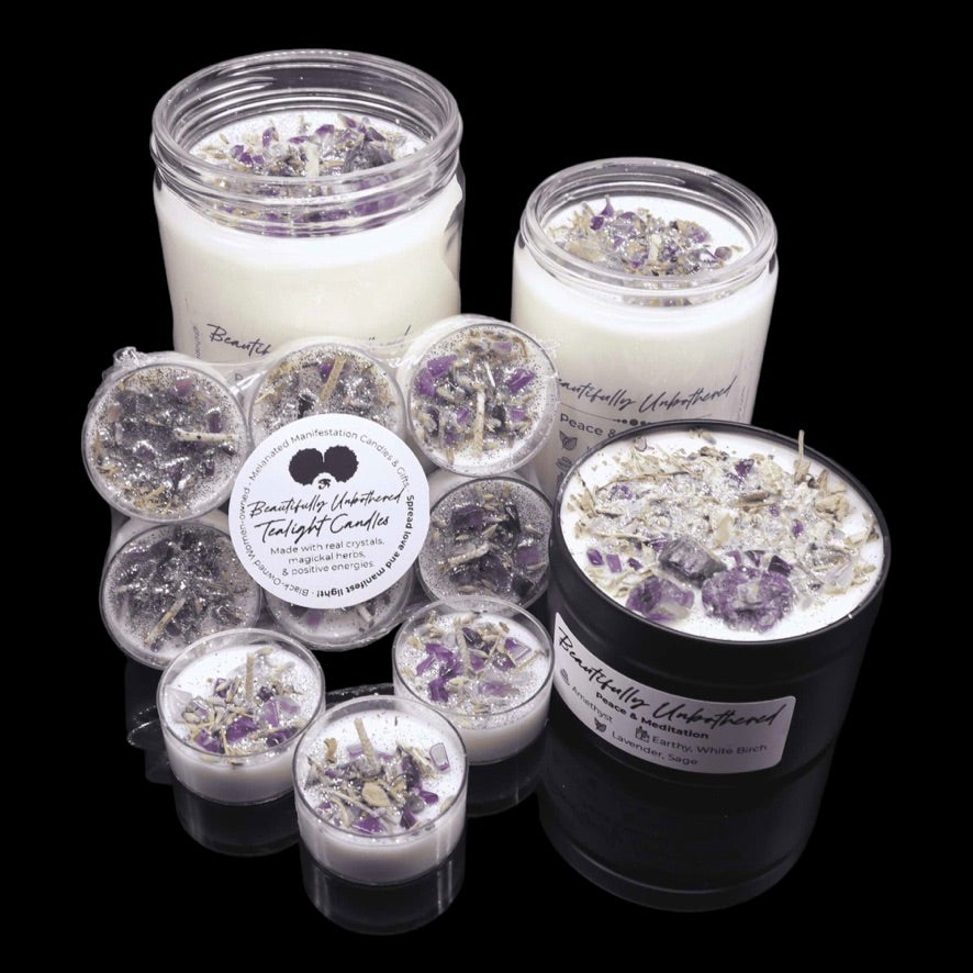 Beautifully Unbothered Amethyst Candle Gift Set