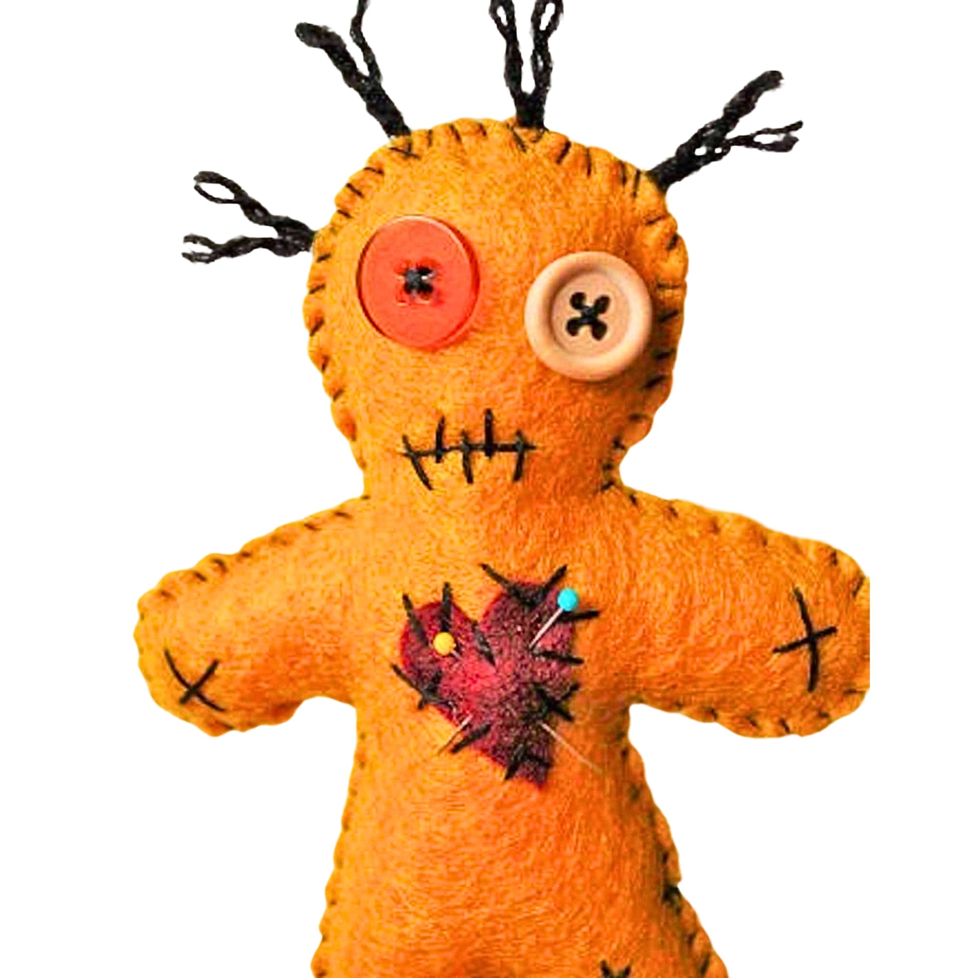 Handcrafted Orange Voodoo Doll