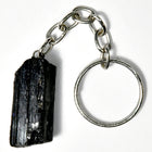 Raw Black Tourmaline Gemstone Keychain