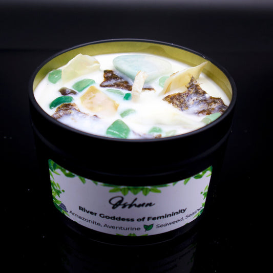 Oshun Orisha Crystal Candle