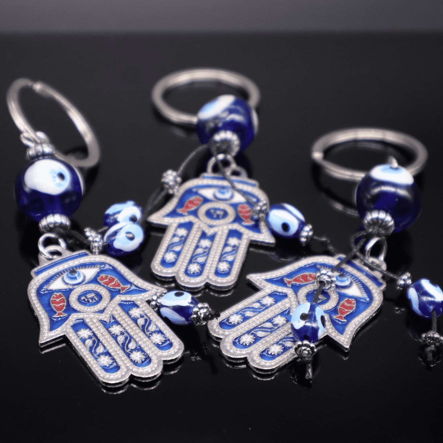 Handmade Hamsa Evil Eye Keychain