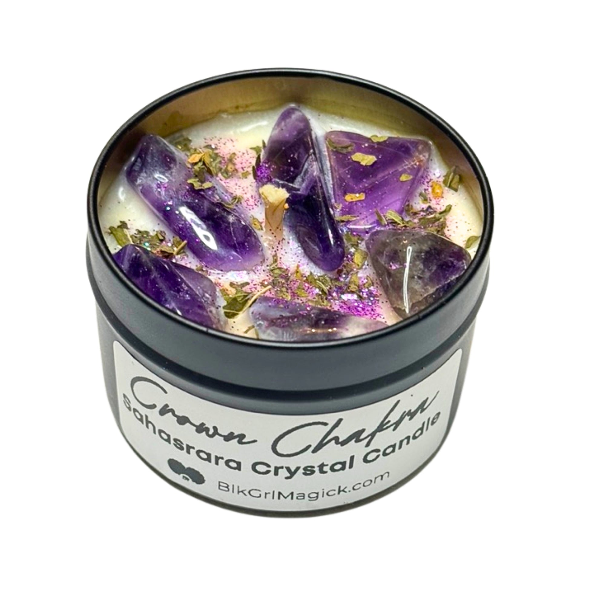 Crown Chakra Crystal Candle