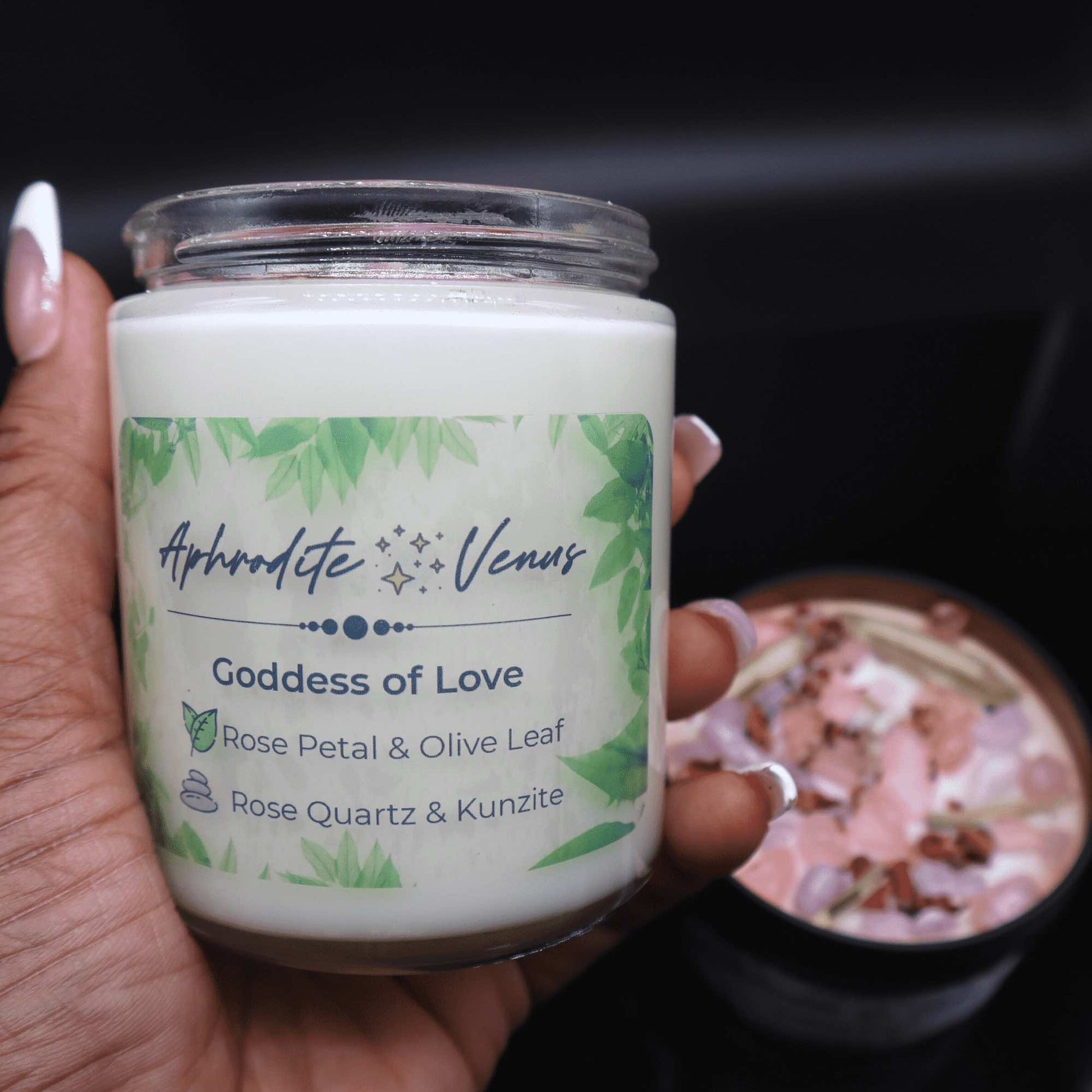 Aphrodite Greek Goddess Crystal Candle