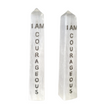 I Am Courageous Selenite Crystal Tower