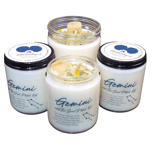 Gemini Zodiac Crystal Candle