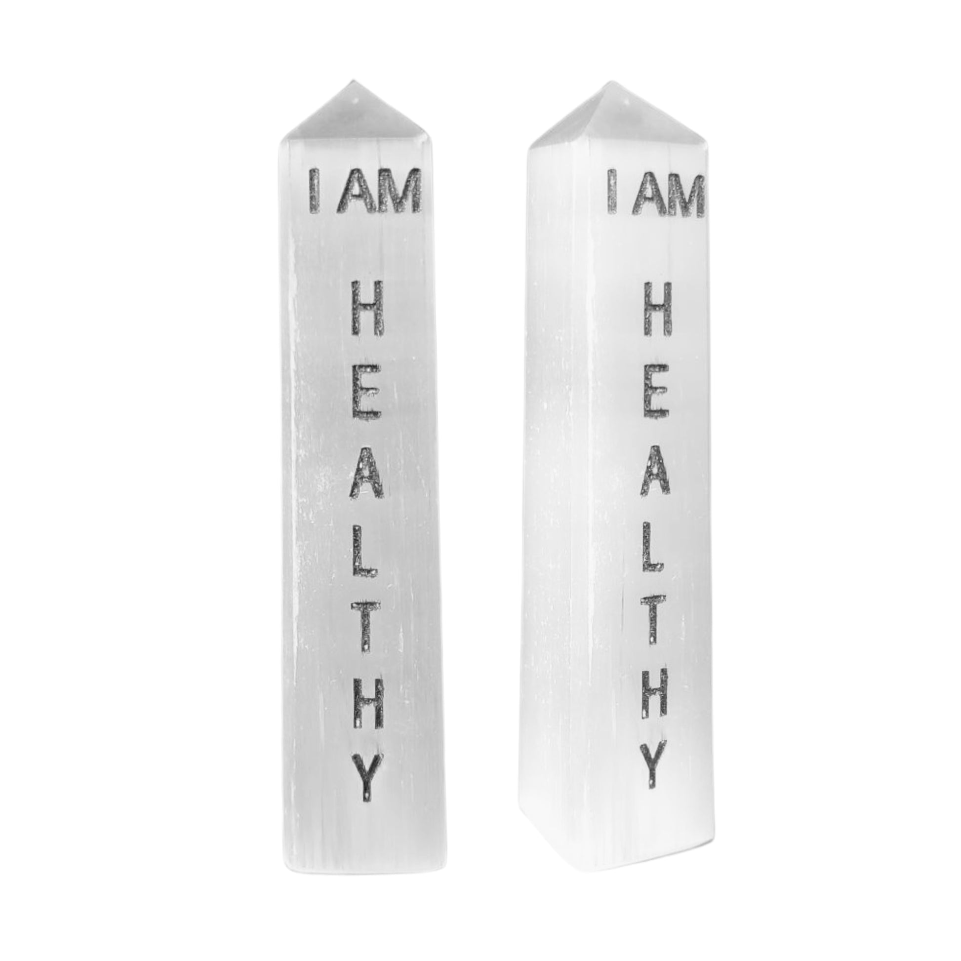 I Am Healthy Selenite Crystal Tower