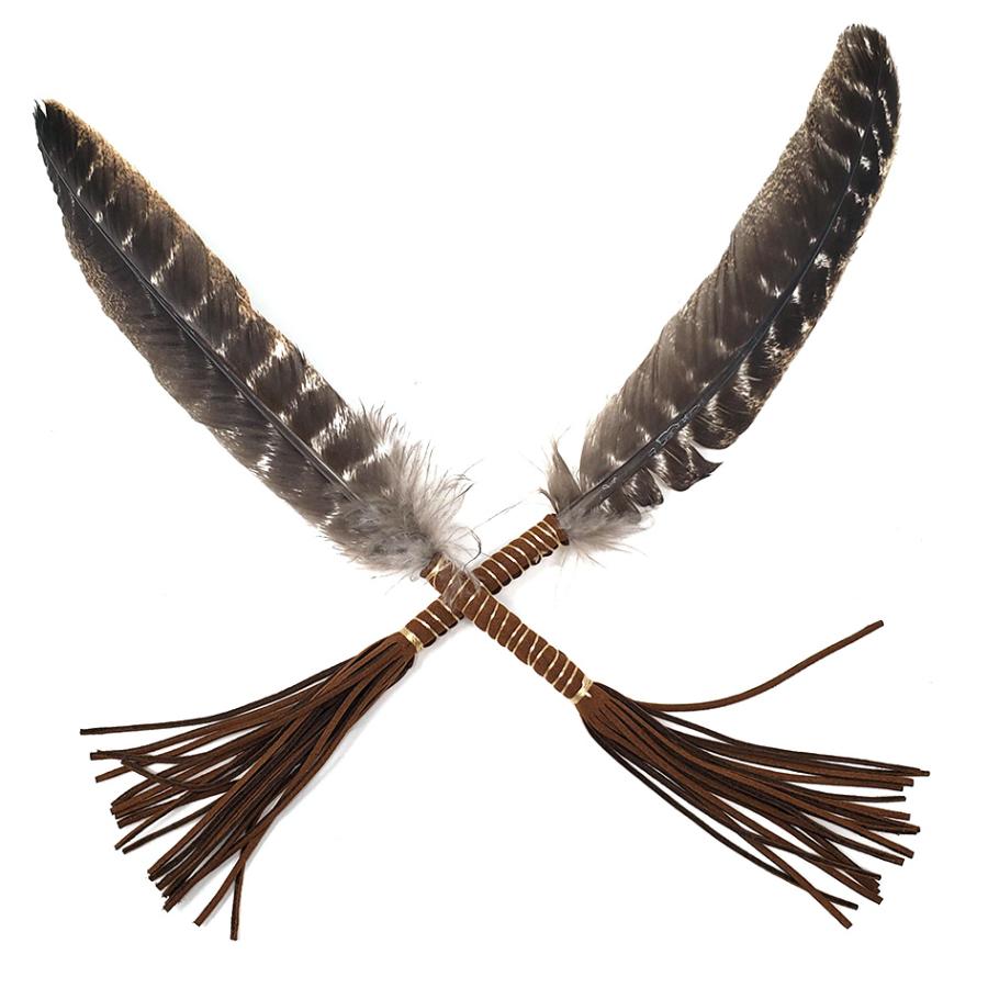 Leather Wrapped Smudge Feather