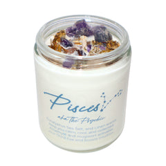 Pisces Zodiac Crystal Candle