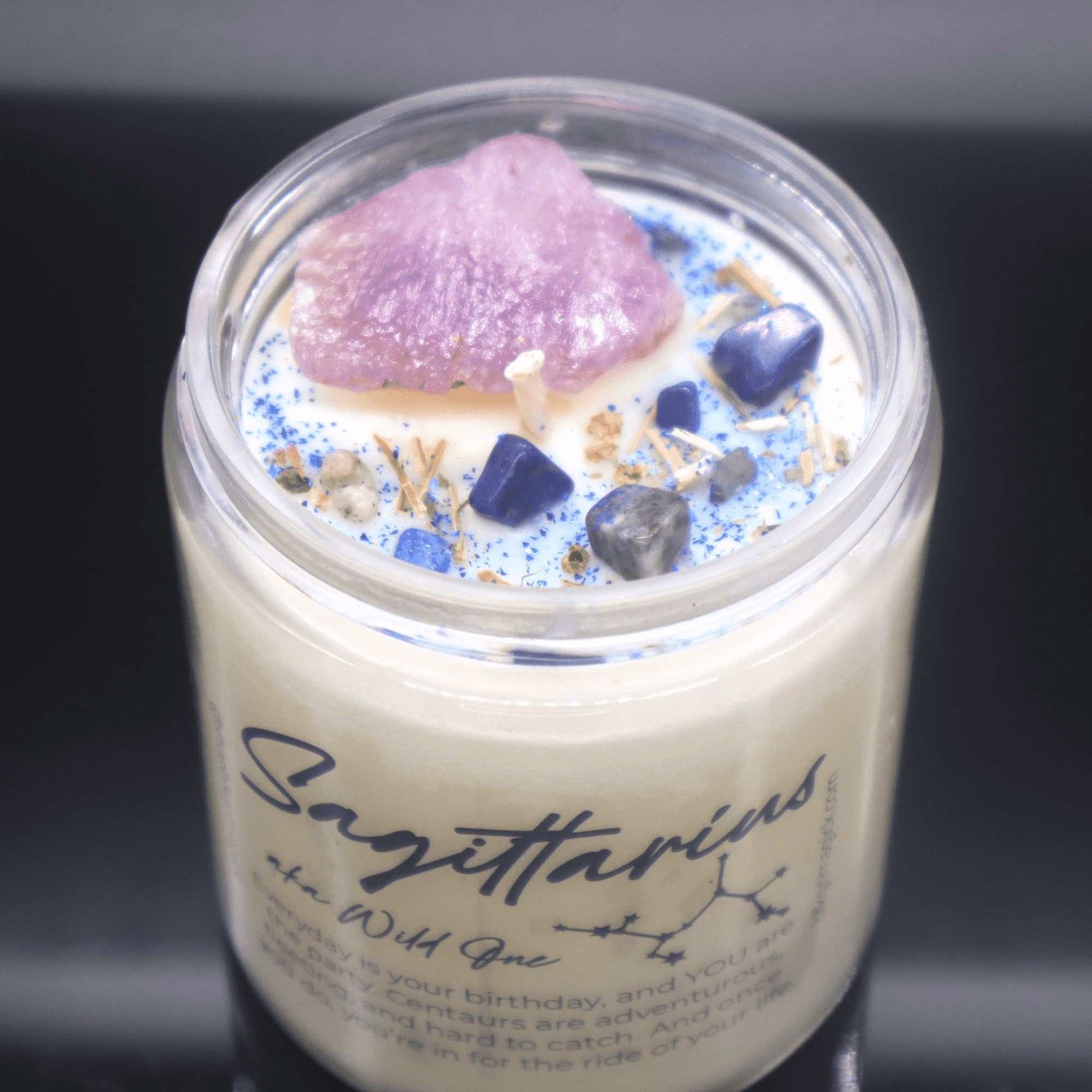 Sagittarius Zodiac Crystal Candle