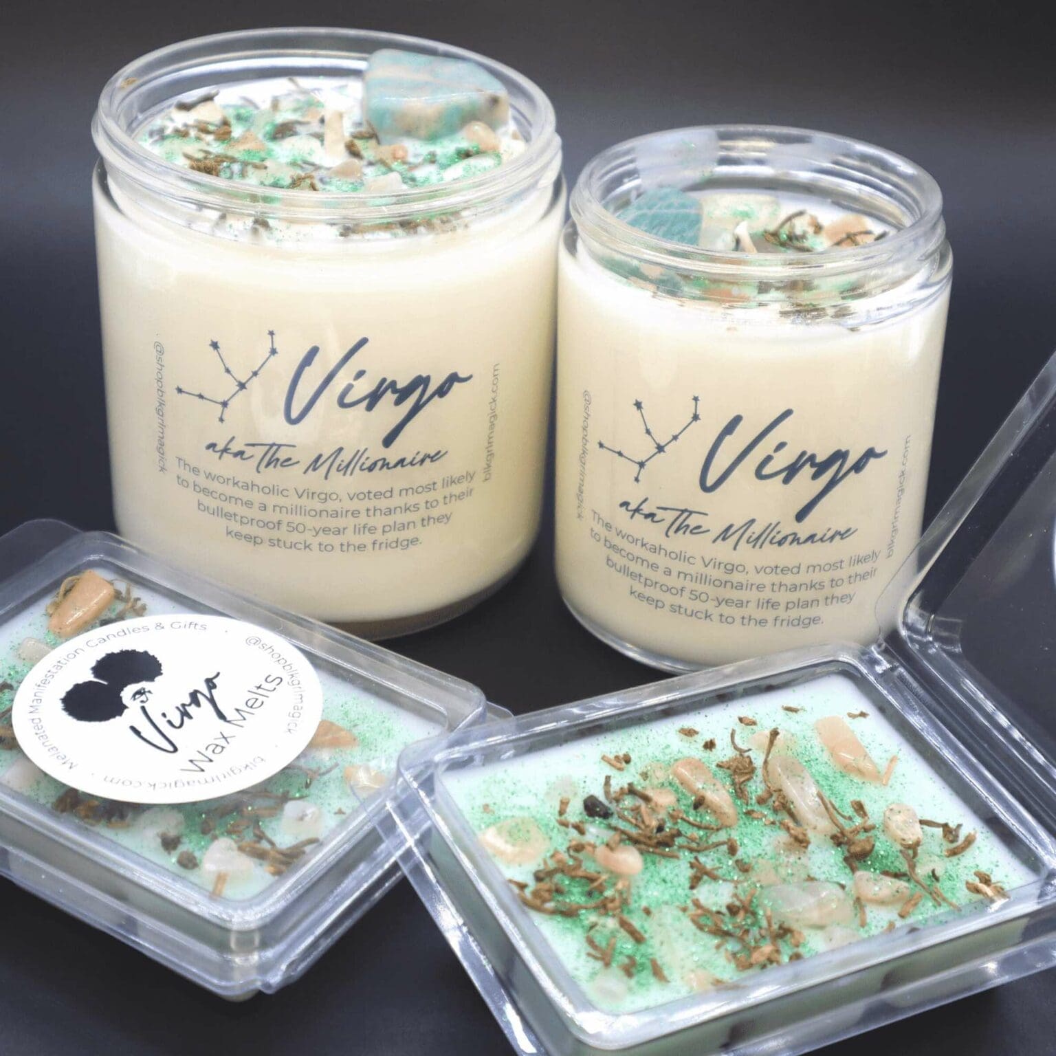 Virgo Zodiac Crystal Candle