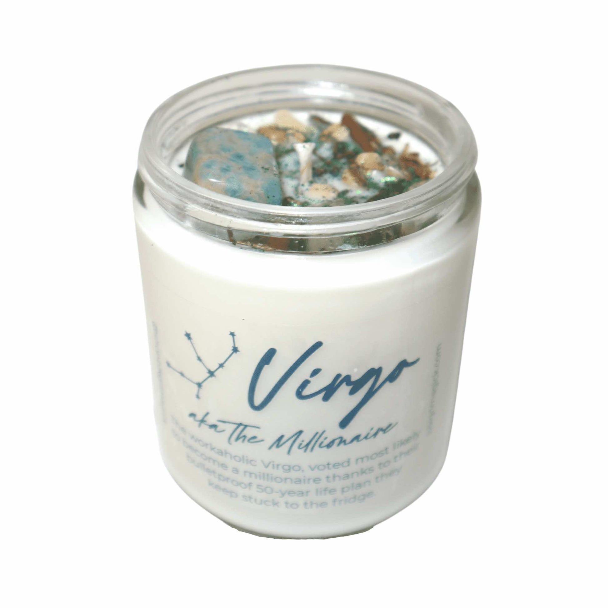 Virgo Zodiac Crystal Candle