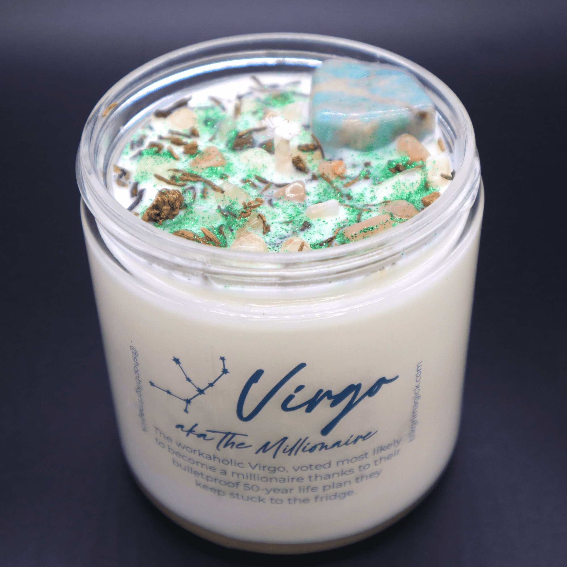 Virgo Zodiac Crystal Candle