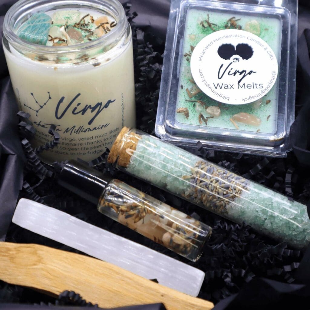 Virgo Zodiac Crystal Candle