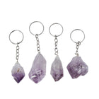 Raw Amethyst Crystal Keychain