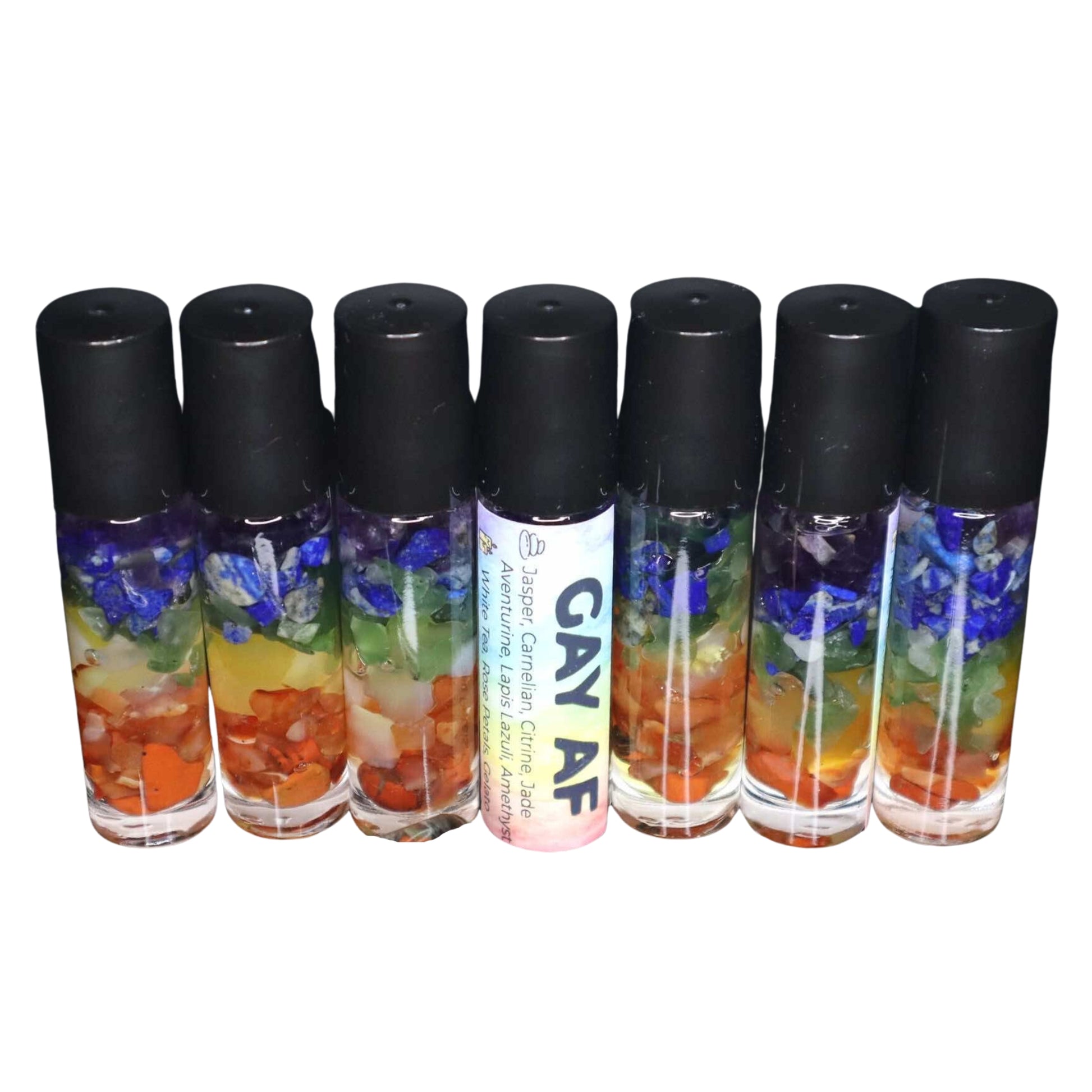 Gay AF Rainbow Crystal Perfume Roller