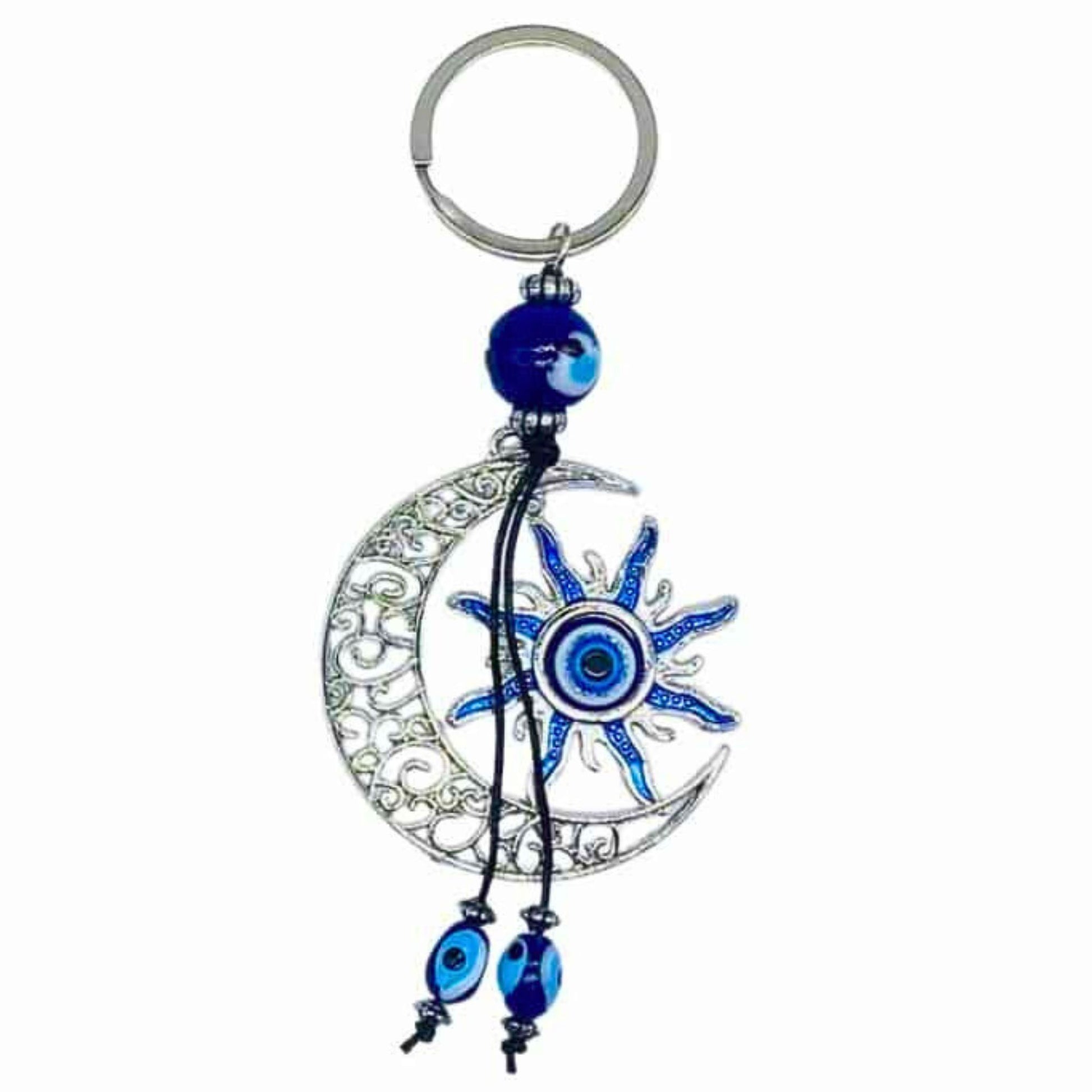 Handmade Sun Moon Evil Eye Keychain